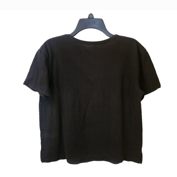 Volcom Medium Hawaii No Ka 01 Black V-Neck Top Shirt Loose Fit Oversized - Picture 2 of 7